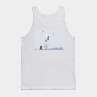 Snowy Owl in flight Tank Top